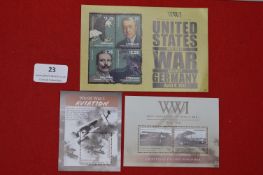 First World War Centenary Stamp Miniature Sheets – Three commemorative miniature stamp sheets