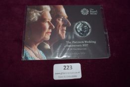 Royal Mint 2017 Platinum Wedding Anniversary £20 Fine Silver Coin – An official Royal Mint 2017