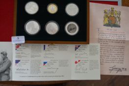 The End of WWII 1945–2005 Allied Forces Silver Proof Collection – A six-coin international silver