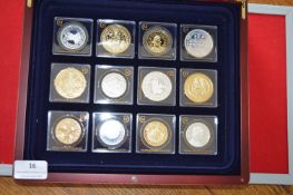 The Millionaires Collection – Twelve Silver & Gold-Plated Replica Coins – A cased twelve-piece