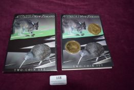 2005 ‘Living Icons of Australia & New Zealand’ Two-Coin $1 Set – Kangaroo & Rowi Kiwi – A numbered