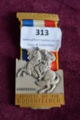 Swiss shooting prize medal, Société de Tir Bourgfelden, featuring Napoleon on horseback with 