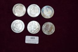 Six British £5 Commemorative Crowns including Millennium, Queen Mother & Queen Victoria – A