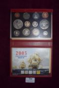 Royal Mint 2005 United Kingdom Standard Proof Coin Set, complete 12-coin base-metal Proof set in