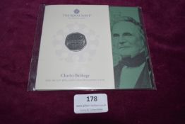 Royal Mint 2021 Charles Babbage ‘Innovation in Science’ 50p Brilliant Uncirculated Coin – An