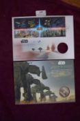 Royal Mail/Royal Mint Star Wars “A Galaxy of Vehicles” Medal Cover, 2019, featuring the six Royal