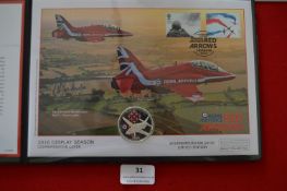 Red Arrows 2016 Display Season Sterling Silver Proof Medal Cover – Westminster limited-edition Red