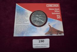 2003 Solomon Islands Concorde $5 Brilliant Uncirculated Coin – A 2003 Solomon Islands $5 Brilliant
