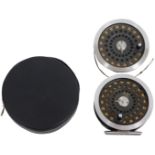 A Hardy Bros Ltd Sunbeam fly reel #8/9, with spare spool and Hardy padded case.