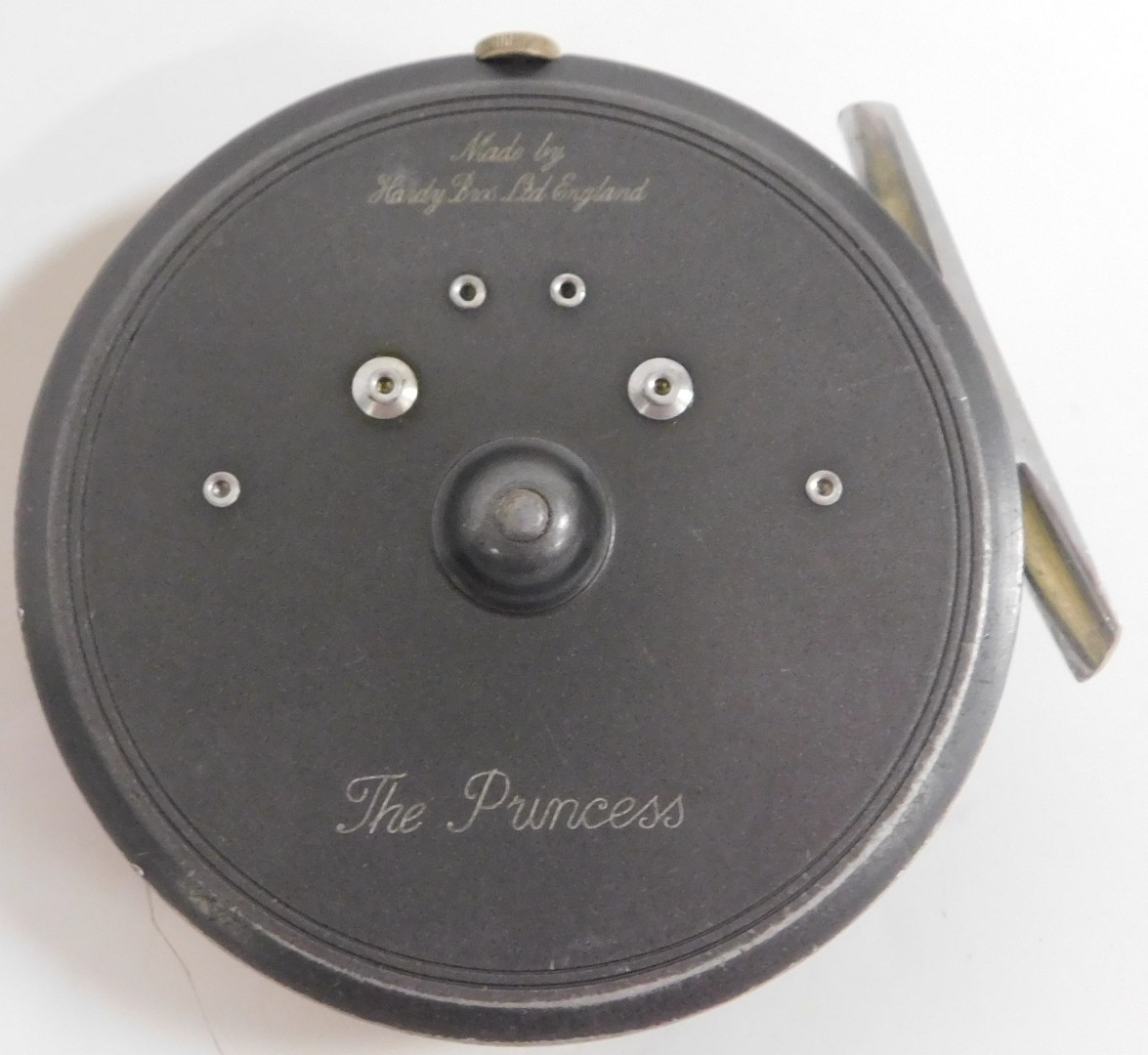 A Hardy Bros Ltd Princess fly reel, 8.8cm diameter, with spare spool and padded case. - Image 3 of 3