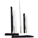 A Shakespeare Agility fly rod 10' (3.00m) #4, four piece, with rod tube, a Leeda Streamfly 9' (2.