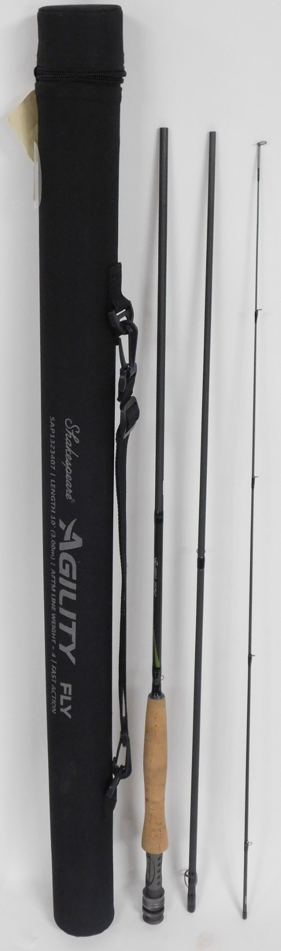 A Shakespeare Agility fly rod 10' (3.00m) #4, four piece, with rod tube, a Leeda Streamfly 9' (2. - Image 4 of 7