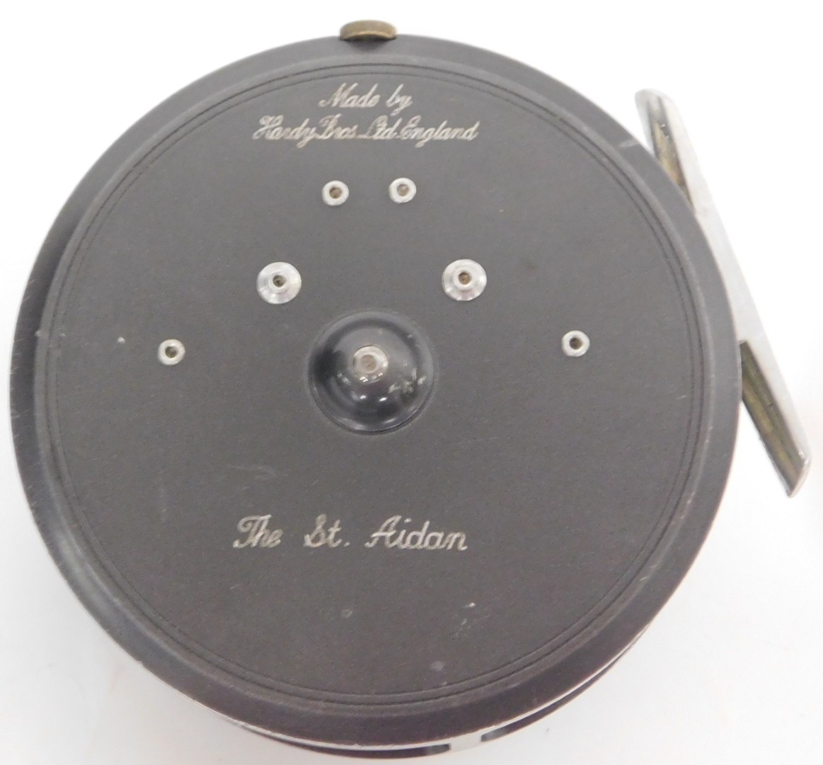 A Hardy Bros Ltd St Aidan fly reel, 9.5cm diameter, with two spare spools and two padded cases. - Image 3 of 5