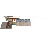 A Garcia Mitchell 600 Multiplier fishing reel etc, including a vintage boat rod and sea tackle.