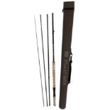 A Shakespeare Oracle XT salmon fly rod 12' (3.06m) #8, four piece with rod tube.