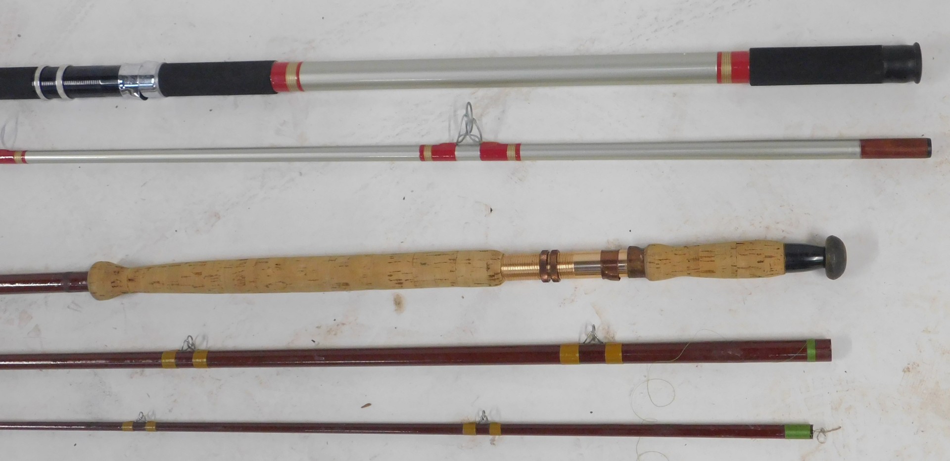 An Actio 12ft Beachcaster two piece fishing rod, together with a three piece trout rod. - Image 2 of 3