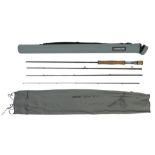 A Guide Line LDX four piece fly fishing rod, cased.