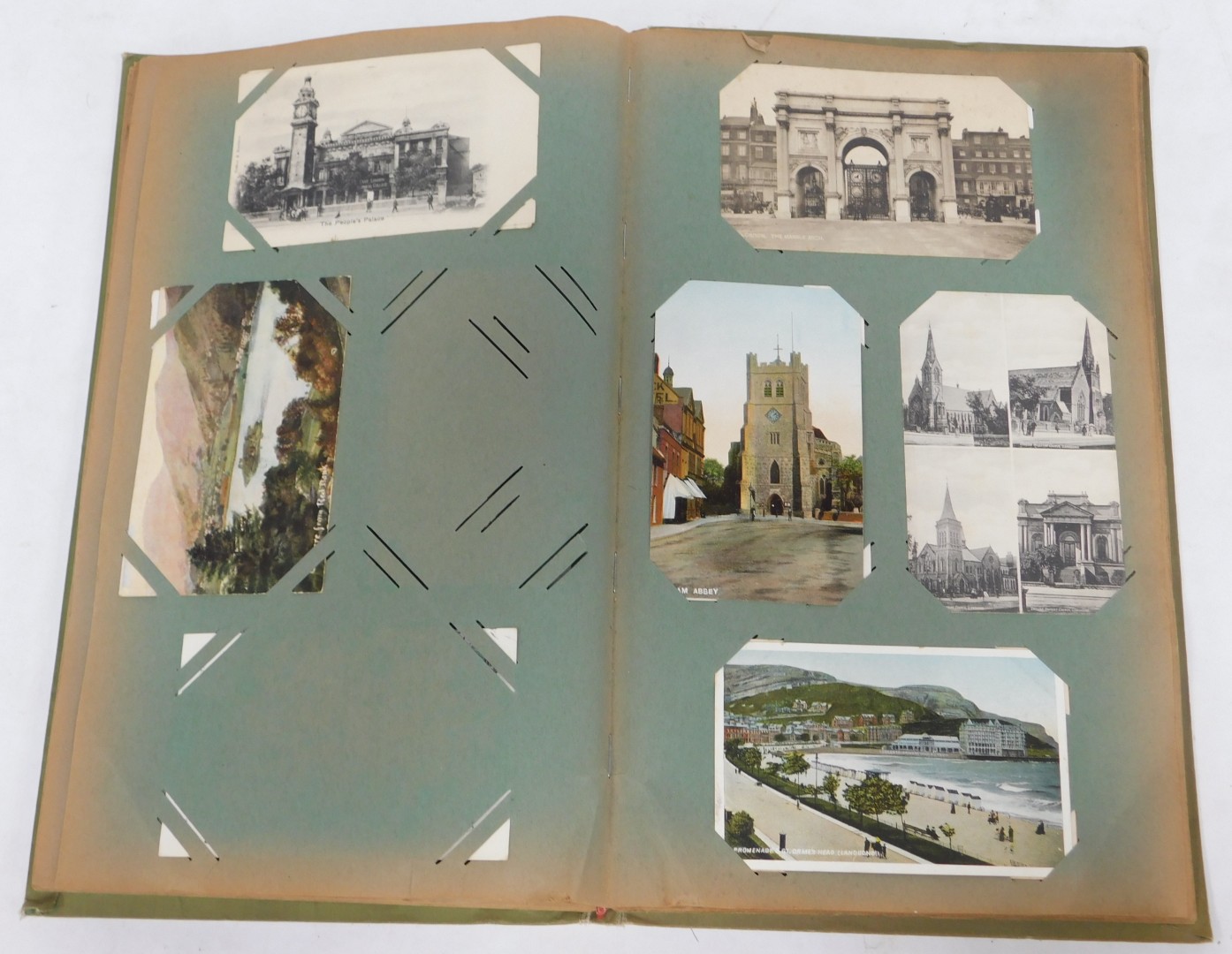 An album of early 20thC postcards, to include real photos, various places to include Manchester, - Image 2 of 4