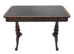 A 19thC rosewood Gillows of Lancaster style library or side table, the oblong top with a tooled