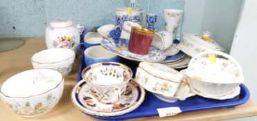 Ceramics, to include Aynsley pattern, Crown Derby and Coalport, Crown Devon, etc. (1 tray)