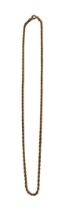 A 9ct gold rope twist necklace, bearing import marks, 44cm long, 3.3g.