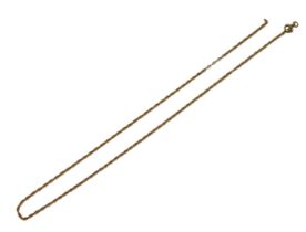A fancy link neck chain, yellow metal, stamped 375, 42cm long, 2.9g. (AF)