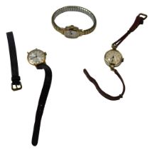 Three dress watches, comprising a gold plated and stainless steel Sekonda lady's wristwatch, a