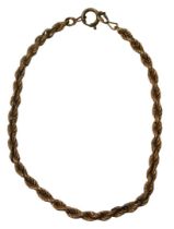 A 9ct gold rope twist bracelet, bearing import marks, 18cm long, 4.2g.