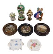 Various pottery and effects, a Royal Crown Derby Imari pattern jar with fixed cover, on later stand,