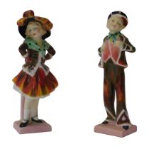 Two Royal Doulton figures of Pearly Boy and Pearly Girl, HN2036 and HN2036, both 14cm high.