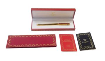 A Must de Cartier Paris Stylo Feuter felt tip pen, serial number 033070, boxed, with leather