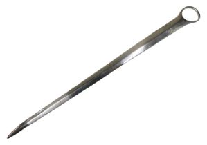 A George III meat skewer, of plain form, with compressed circular top, crested, by Henry Nutting,