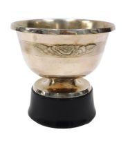 An Elizabeth II silver Year of the Rose Bowl, of circular form, on inverted stem and circular