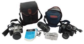 Camera equipment, to include a Minolta Dynax 5 camera, a Canon 75x500mm lens, etc. (a quantity)