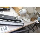 27INCH LED VEHICLE LIGHT & 2X DESK FANS & BOX STEEL MARKING CHALK