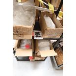 CONTENTS OF BOTTOM 2 SHELVES OF RACK OF SENSES ROLLER SYSTEM COMPONENTS & SLAT HANGERS