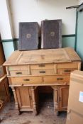Magnificent antique pine clerk's desk (130cm high, 116cm wide, 70cm deep),