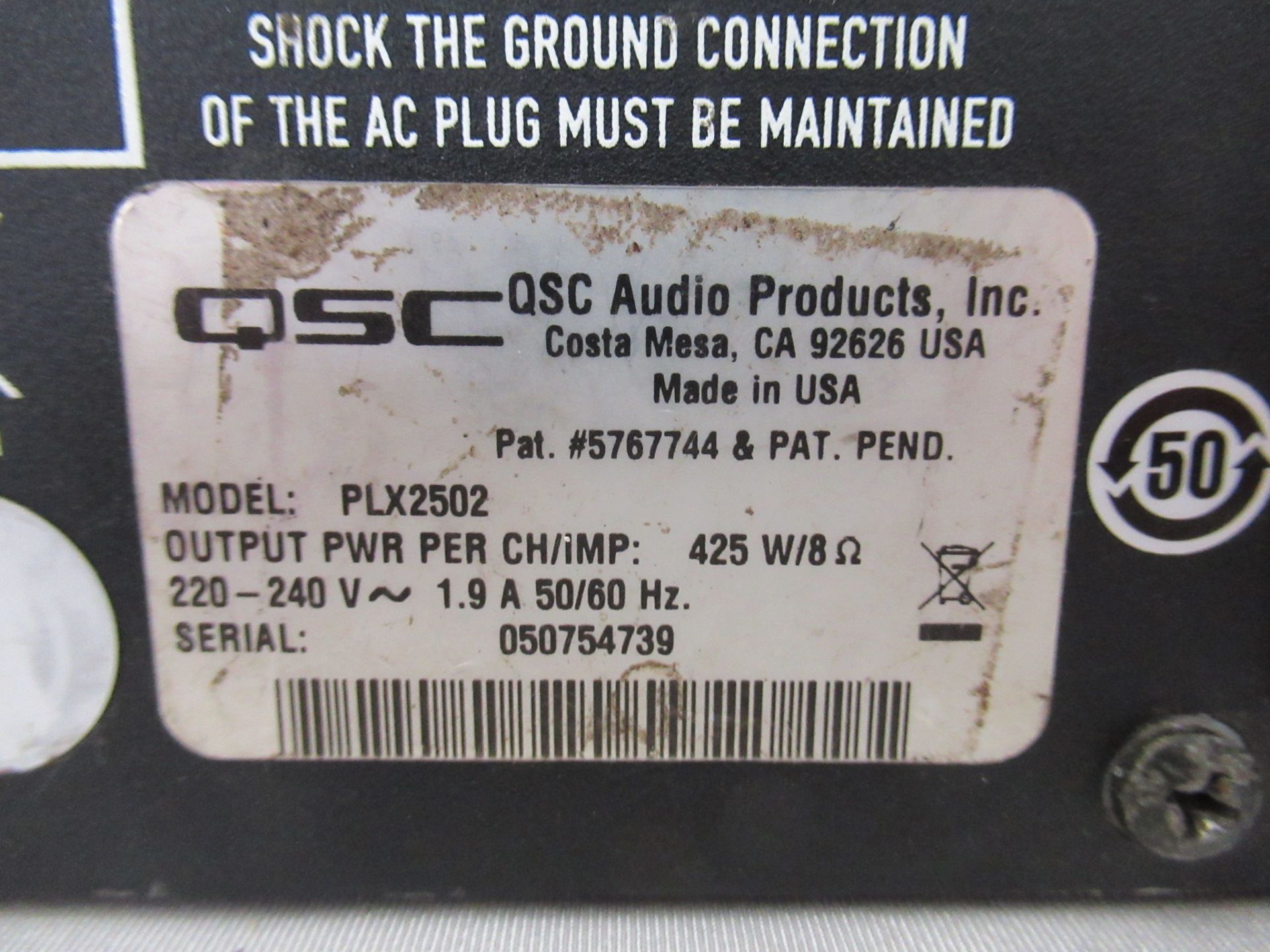 QSC PLX2502 Professional Power Amplifier - Image 10 of 11