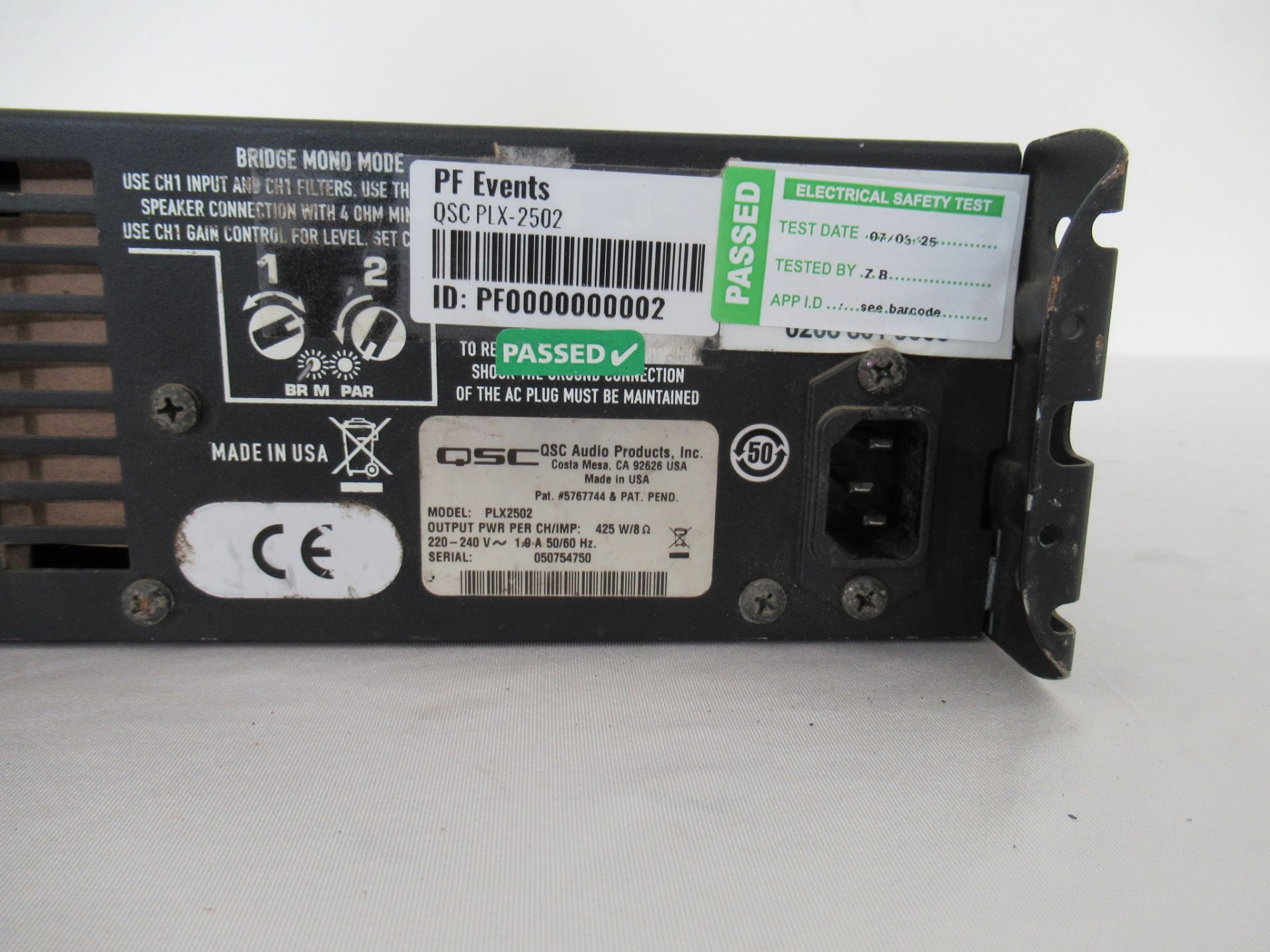 QSC PLX2502 Professional Power Amplifier - Image 8 of 10