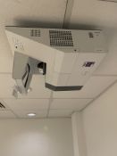 (1) Dell S500 ceiling mounted overhead projector with remote