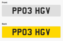 Cherished Number Plate - PP03 HGV