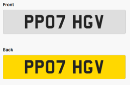 Cherished Number Plate - PP07 HGV