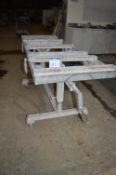(2) Galvanised Steel Mobile Adjustable Work Stands