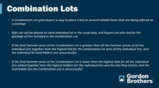 Combination Lots have been included - Lot 5A & 11A
