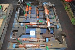 (10) Various Fuji pneumatic straight grinders with mounting brackets
