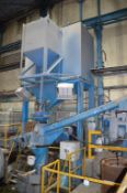 Articulated resin/sand mixer with feed hopper