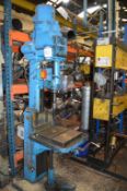 Herbert pedestal drill with driv loc and rise and fall table