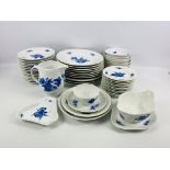 A Royal Copenhagen Blue Flowers part dinner service