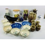 A collection of decorative ceramics to include a pair of Royal Copenhagen dishes