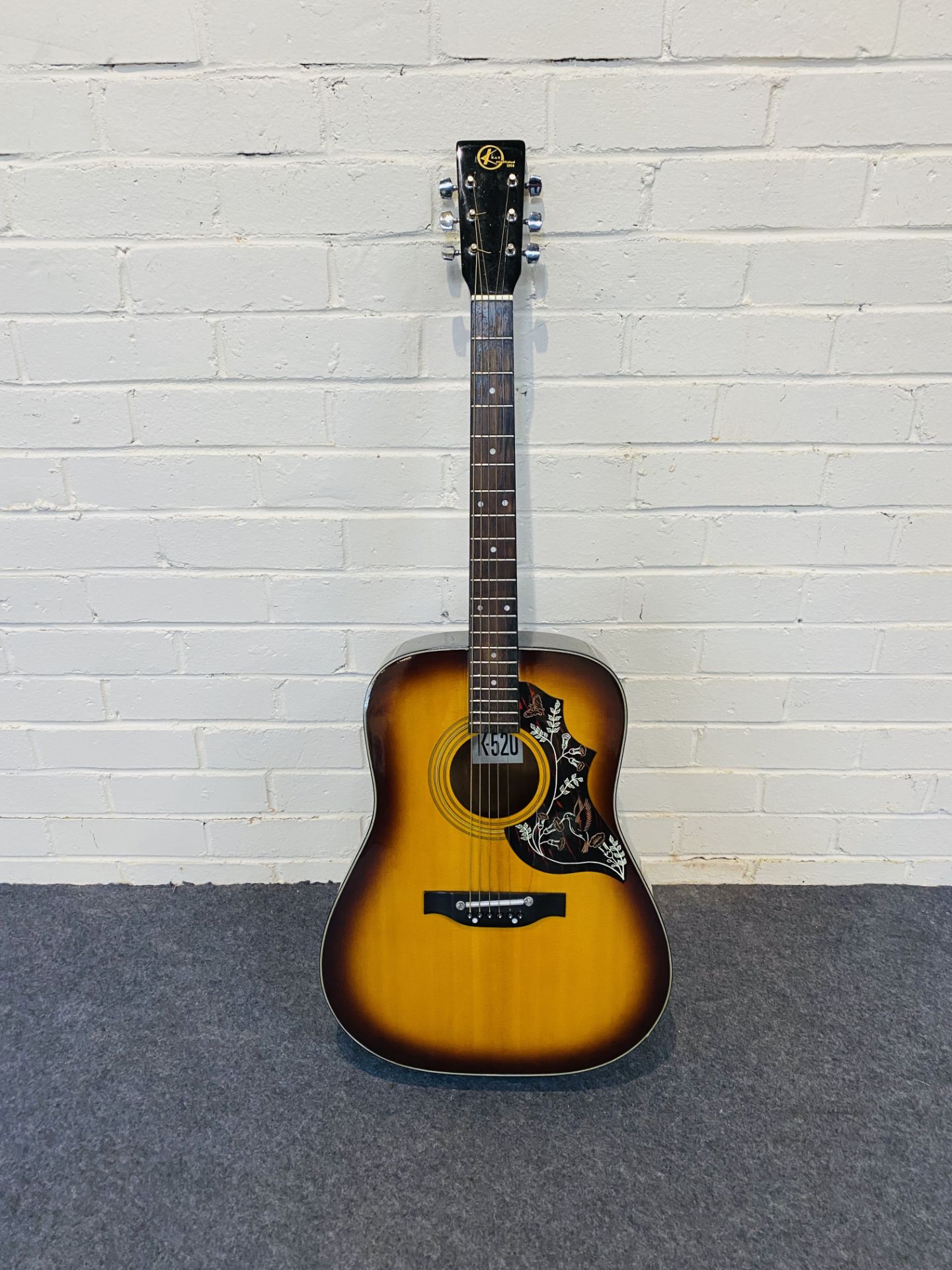 A Kay K-520 six string acoustic guitar with a soft carry case - Image 8 of 8